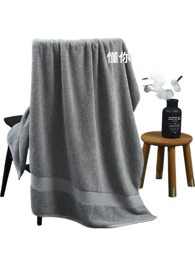 Grace Bath Towel, Grade A Pure Cotton, For Adults, Men And Women, Home Use, Soft, Absorbent, Quick-Drying, All-Cotton, Hotel-Grade Large Bath Towel, Dark Gray - Image 2