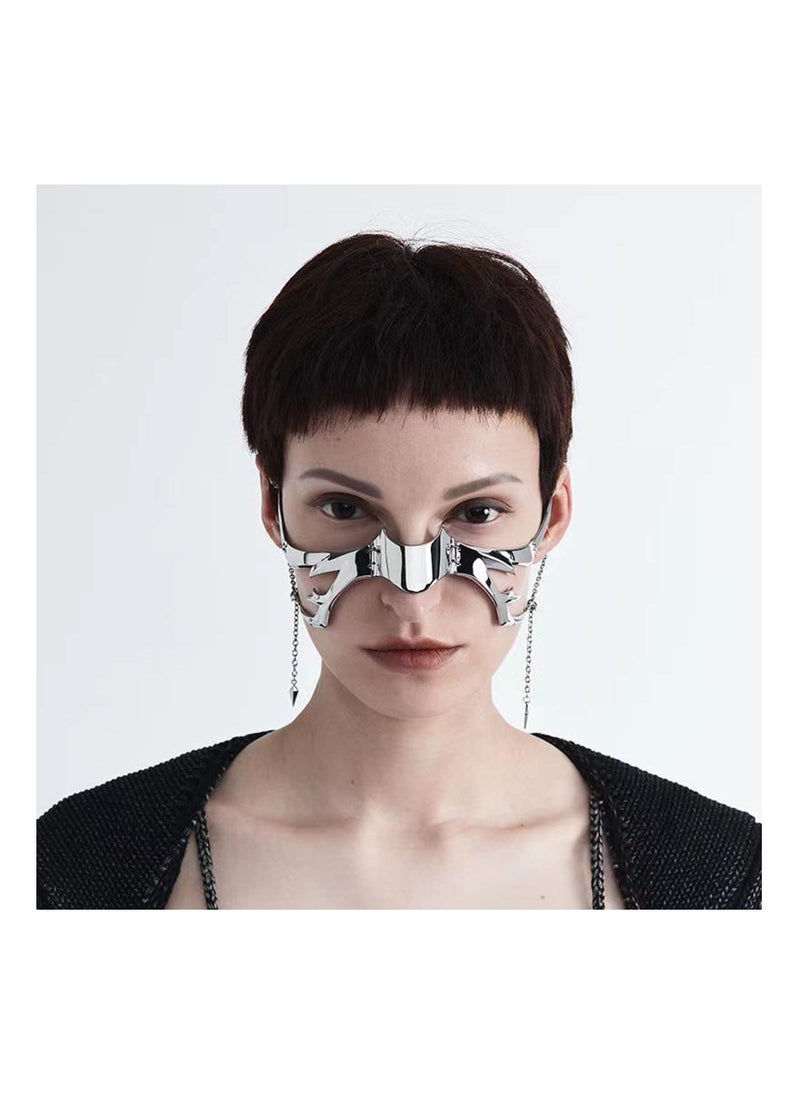 Punk Mechanical Mask, for Women, Irregular Metal Face Accessories, Halloween Party Prom Mask for Women Men, for Carnival, Fashion Show, Makeup Ball, or Any Special Occasion(1 Pack) - Image 5
