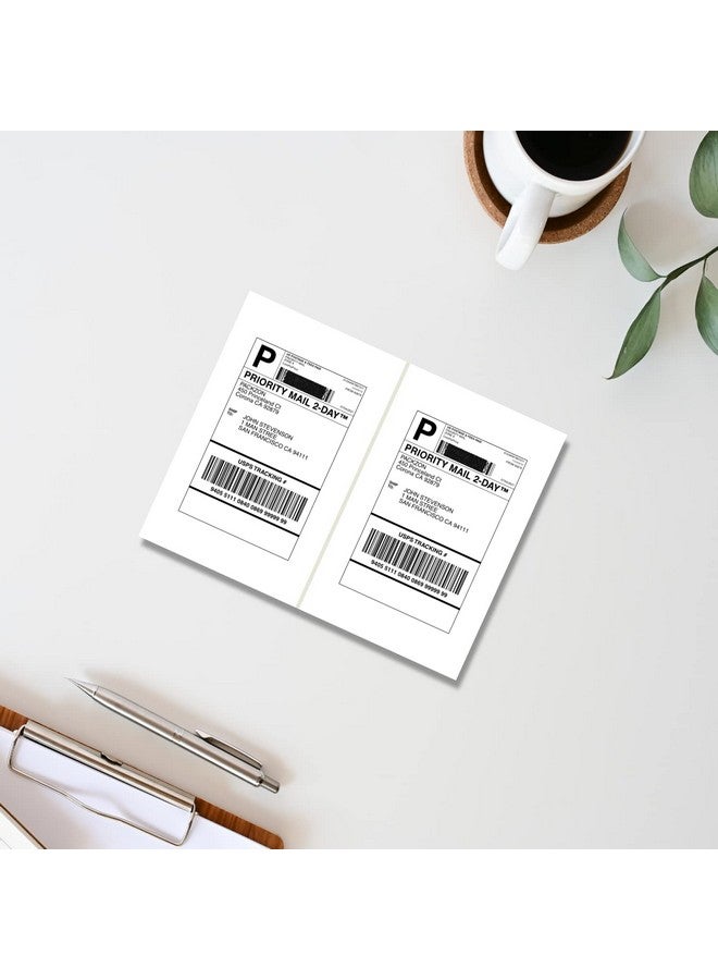 PACKZON Shipping Labels With Self Adhesive, Square Corner, For Laser & Inkjet Printers, 8.5 X 5.5 Inches, White, Pack Of 200 Label - Image 5