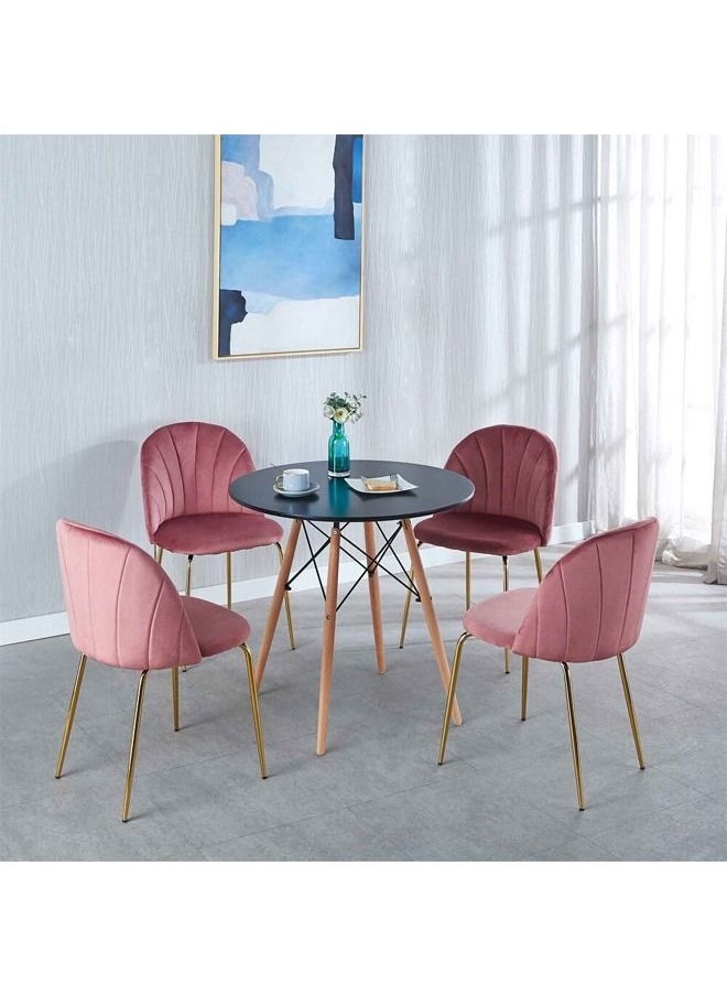 Taimi - Black Round Dining Table 80CM Modern Pedestal Small Circle Room Table Leisure Tea Coffee Kitchen Table - Image 1