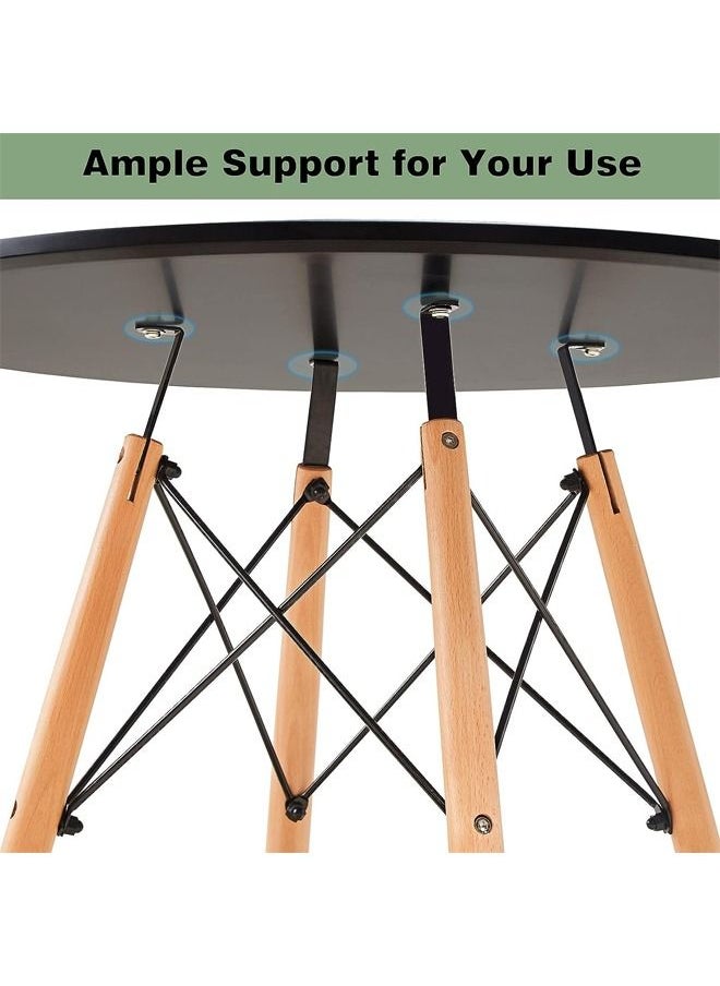 Taimi - Black Round Dining Table 80CM Modern Pedestal Small Circle Room Table Leisure Tea Coffee Kitchen Table - Image 1