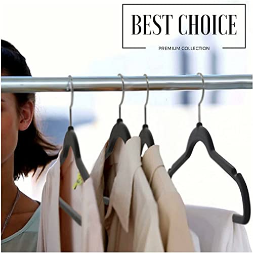 ZEPOLI - Velvet Hangers Non-Slip Velvet Hangers Premium Suit Hangers Ultra Thin Space Saving 360 Degree Swivel Hook Clothes Hangers Velvet for Suits,Coats,Jackets (50 Pack, Black) - Image 5