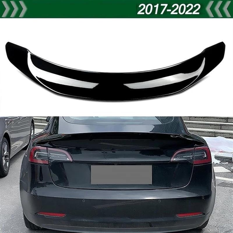 Yurefax Gloss Black Rear Trunk Spoiler for Tesla Model 3 - Image 2