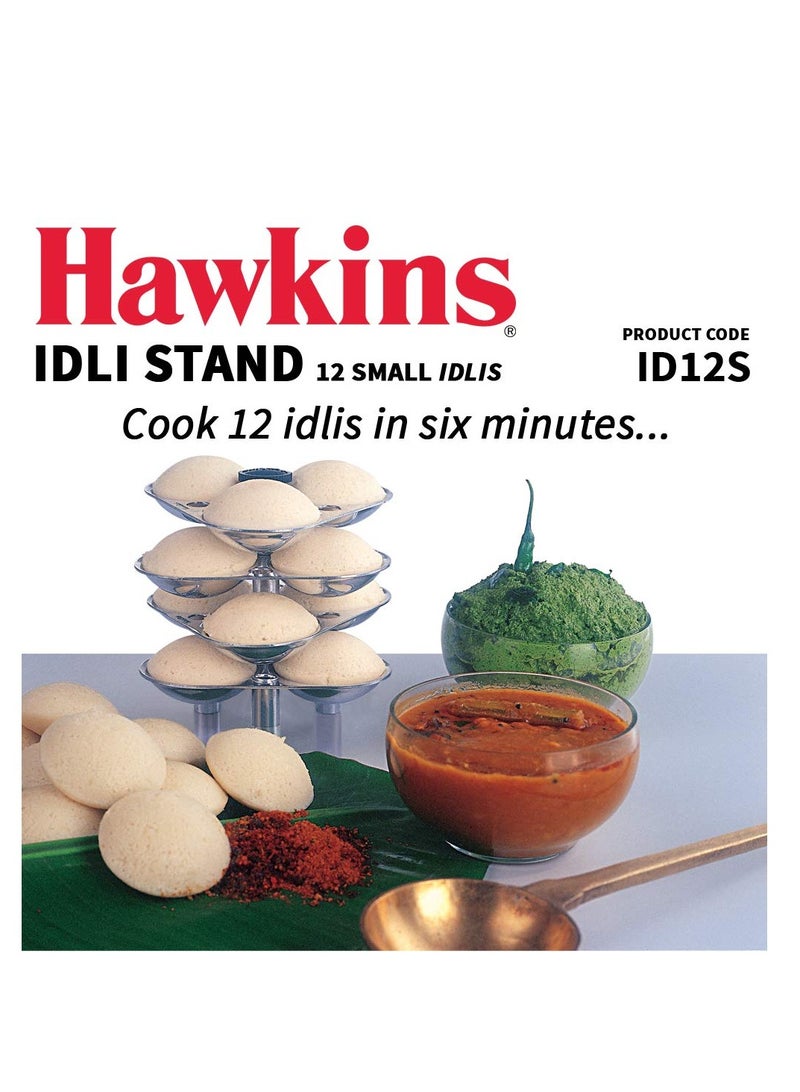 Hawkins Mini Idli Stand - 12 Mini Idlis, (for 3 Litre and Bigger Pressure Cooker), Silver (ID12S),Aluminium - Image 3