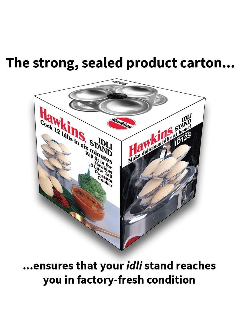 Hawkins Mini Idli Stand - 12 Mini Idlis, (for 3 Litre and Bigger Pressure Cooker), Silver (ID12S),Aluminium - Image 5