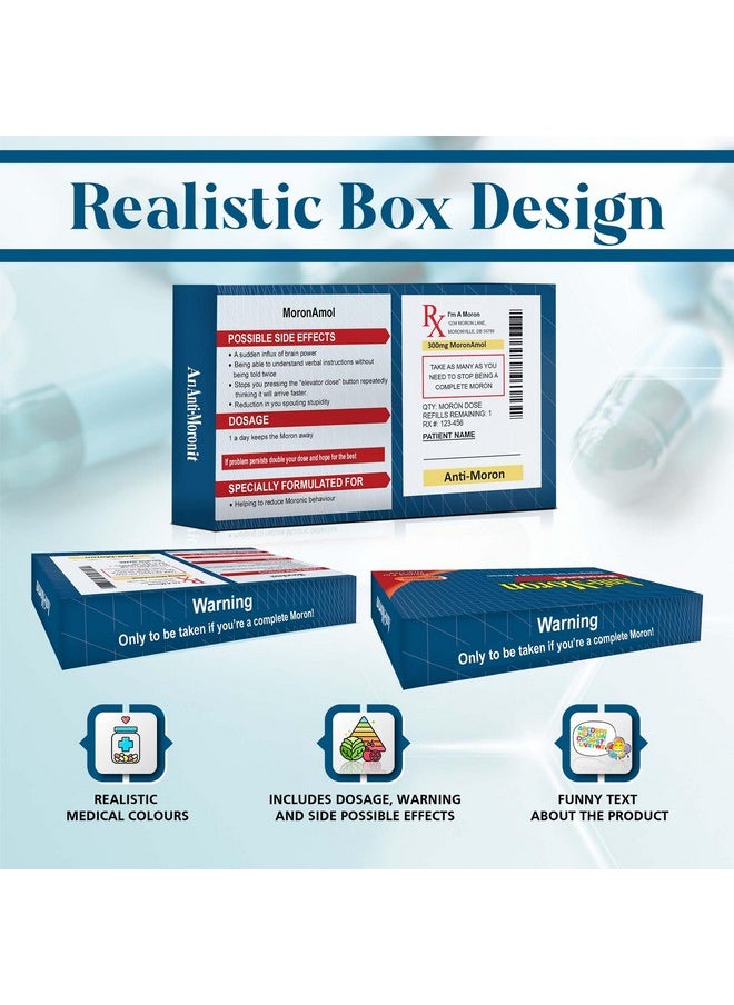 BestaFiesta - Prank Joke Gift Box Funny Gifts For Men Fake Prescription Pill Box Gag Christmas Gifts Funny - Prank Gift - Gag Gift Idea For Adults - Adult Gifts - Presents For Men Empty Fill With Candy (Anti-M*Ron) - Image 1