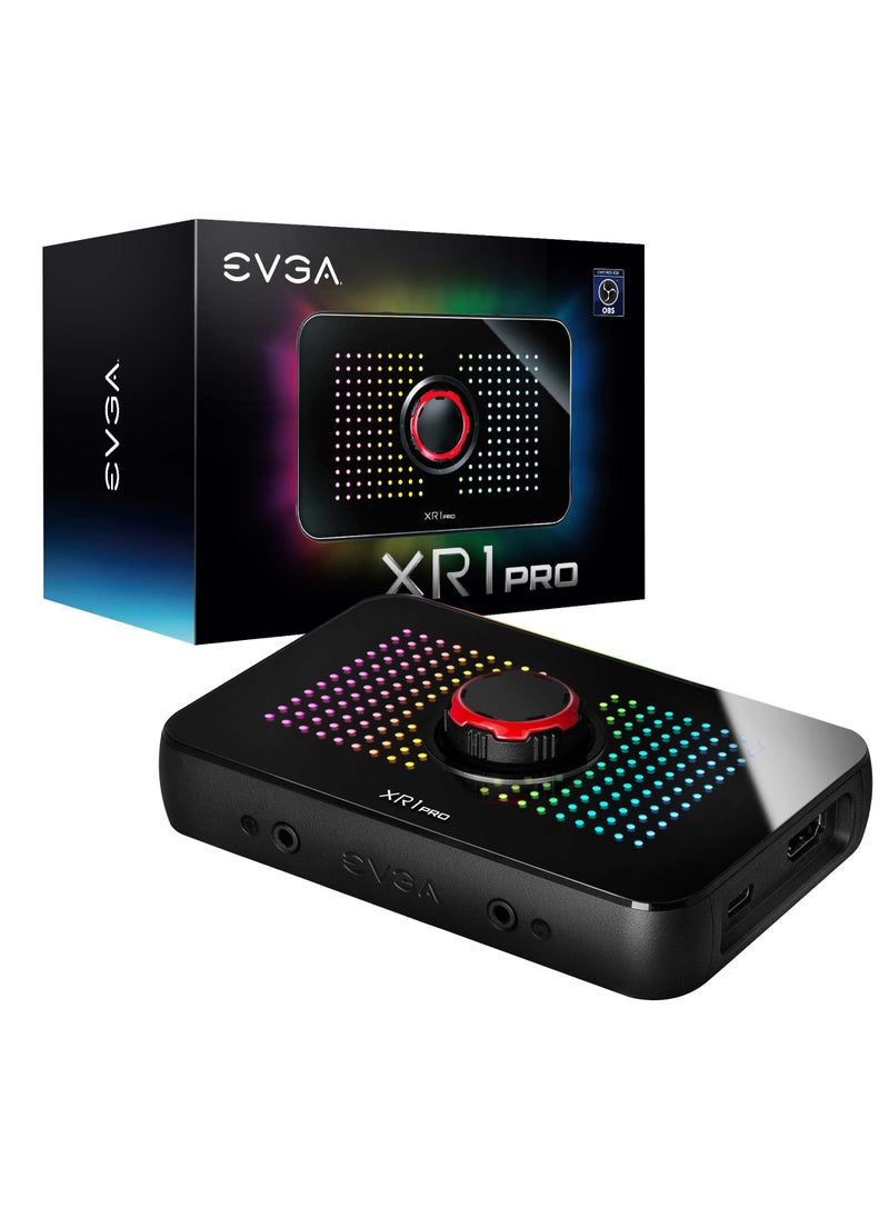 EVGA EVGA XR1 Pro Capture Card, 1440p/4K HDR Capture/Pass Through, Certified for OBS, USB 3.1, ARGB, Audio Mixer, PC, PS5, PS4, Xbox Series X and S, Xbox One, Nintendo Switch, 144-U1-CB21-LR  - Image 1