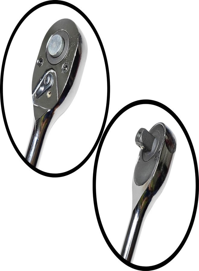 ZIODIC Fixed Square 1/2 Inch Anti-slip Hand-grip Head Drive Ratchet Wrench, Standard 3/8 Inch Repair Tool (1/2 Handle Wrench Single) - Image 3