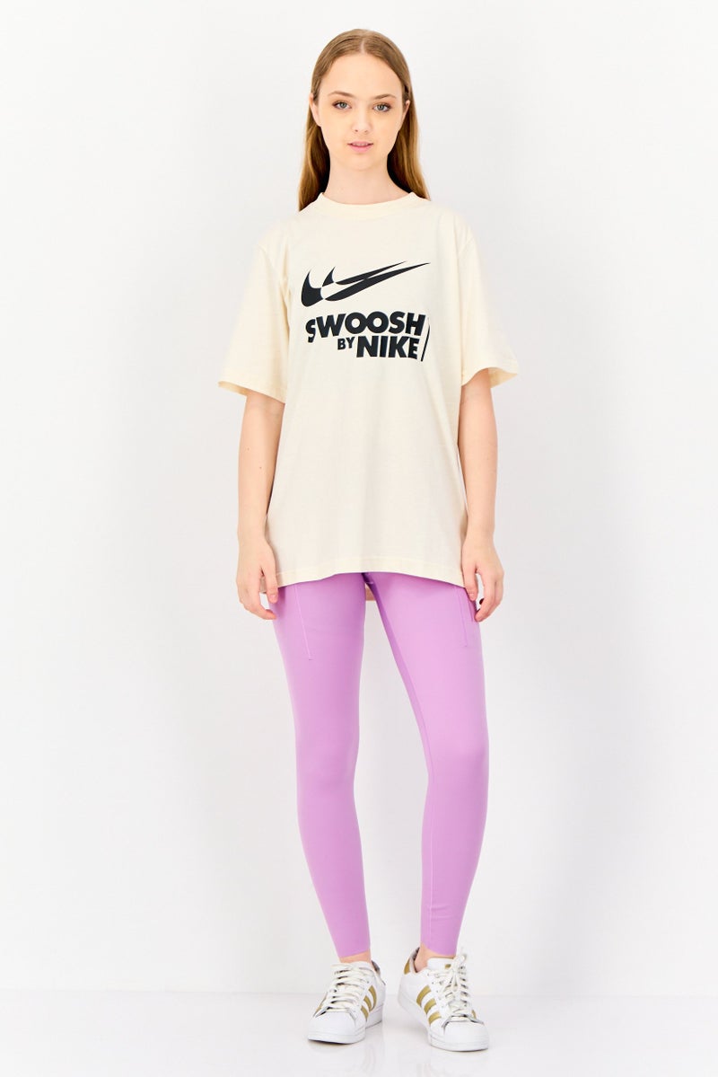 Nike Women Sportswear Fit Short Sleeves Outdoor T-Shirt, Beige - Image 2