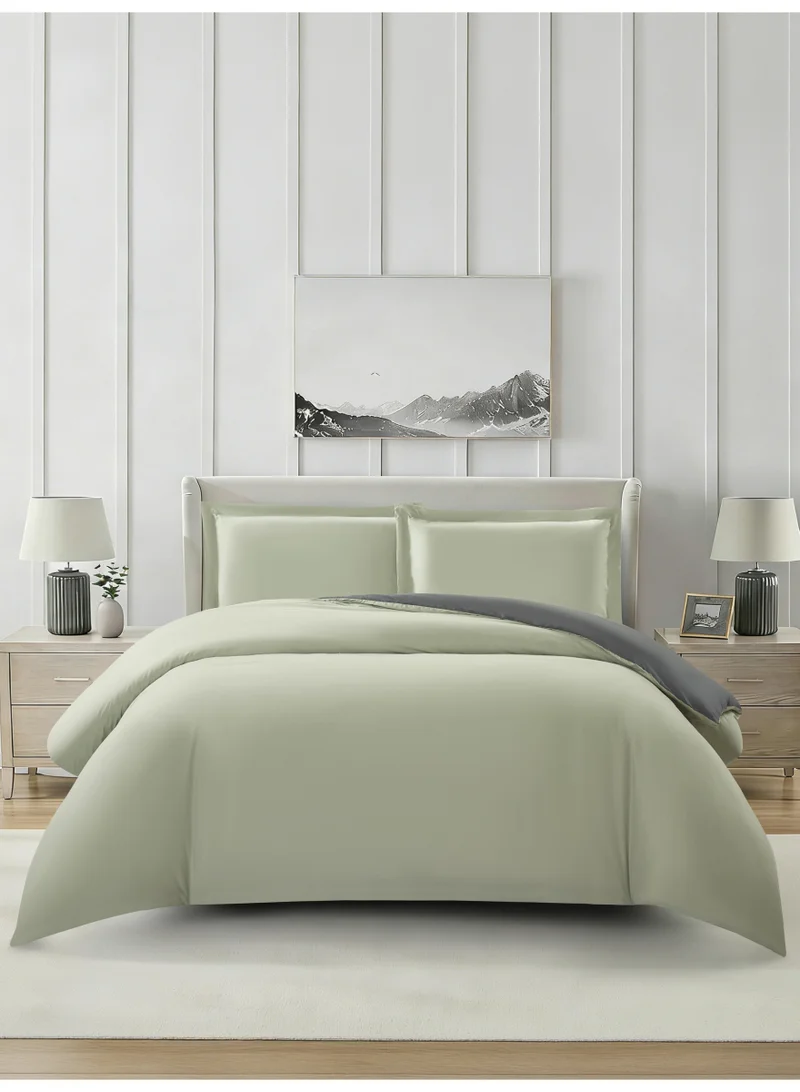 Solid Duvet Cover Set, Fits 150 × 200 cm Bed, Queen Size 4-Piece Set, Brushed Microfiber Without Filler