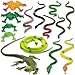 Pinowu 14pcs Realistic Rubber Forest Snake Animals 1 Lizard 4 Frog Toys 9 Fake Snakes 4 to 35 Assorted Colorful Animal Toys for Boy Girl Garden Prank Prop Scare Birds Halloween Party Favors - Image 4