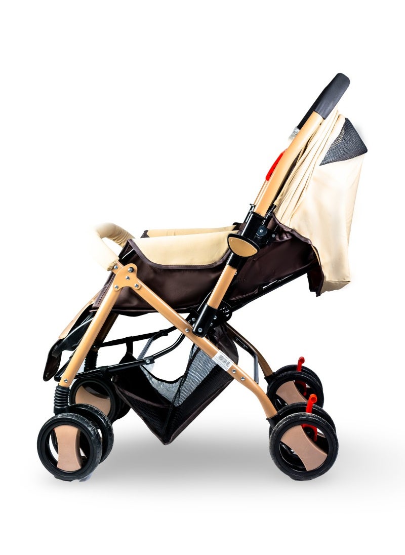 molody Lightweight Foldable Baby Stroller with Adjustable Reclining Seat and Canopy – 2-in-1 Compact Travel System for Newborns and Toddlers (0-3 Years), All-Terrain with Large Storage Basket and Safety Harness  - Image 3
