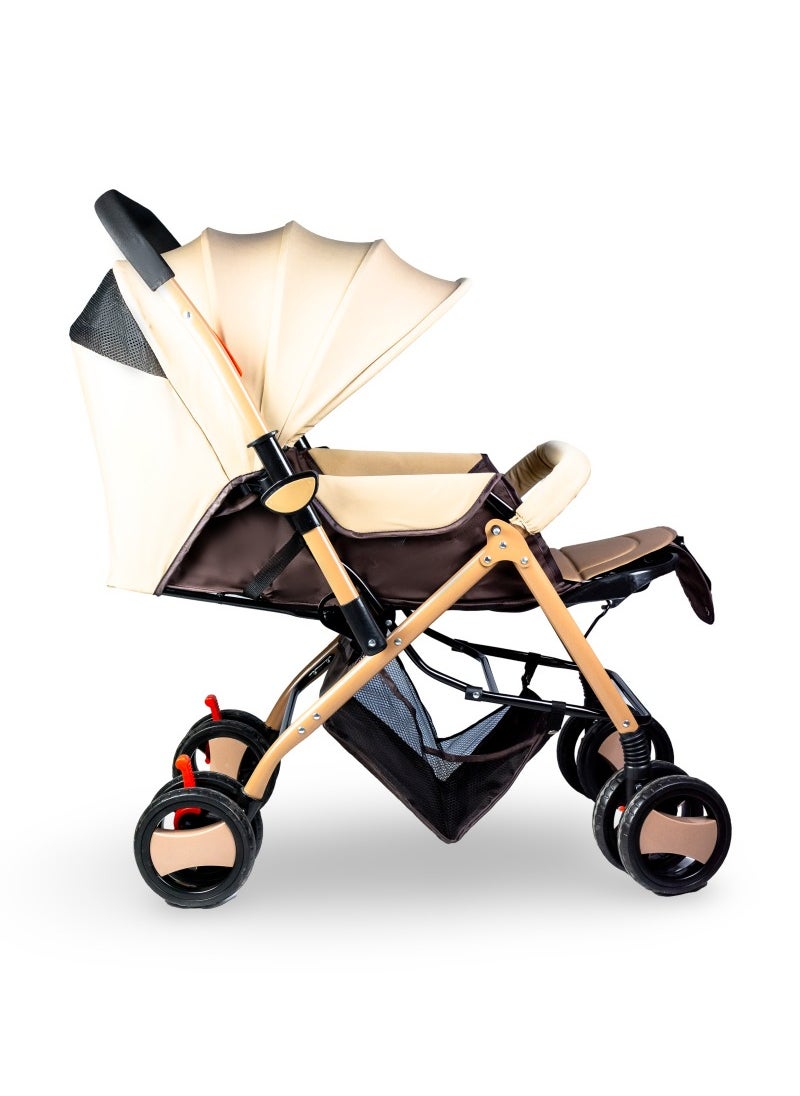 molody Lightweight Foldable Baby Stroller with Adjustable Reclining Seat and Canopy – 2-in-1 Compact Travel System for Newborns and Toddlers (0-3 Years), All-Terrain with Large Storage Basket and Safety Harness  - Image 5