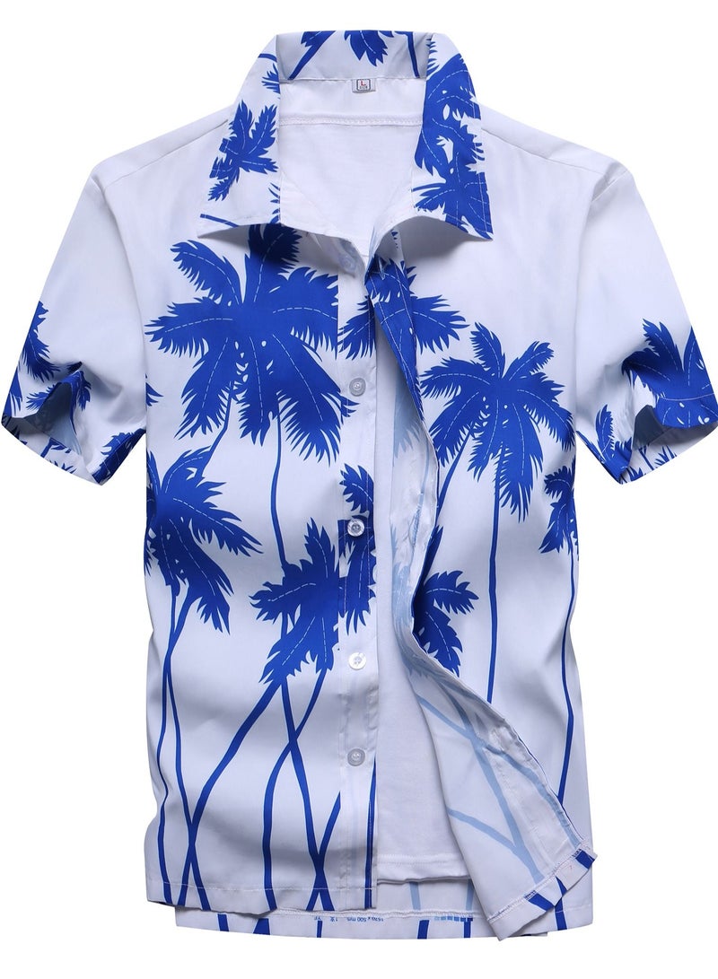 Loquat Beach Quick Drying Loose Fitting Short Sleeved Shirt Blue 
