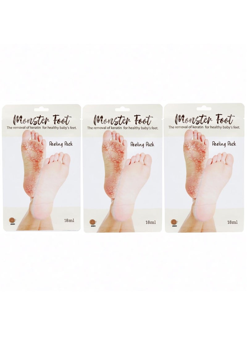 سنايل مجموعة ماسك تقشير الاقدام الكوري مونستر مكونة من 3 قطع  18*3 مل - Image 1