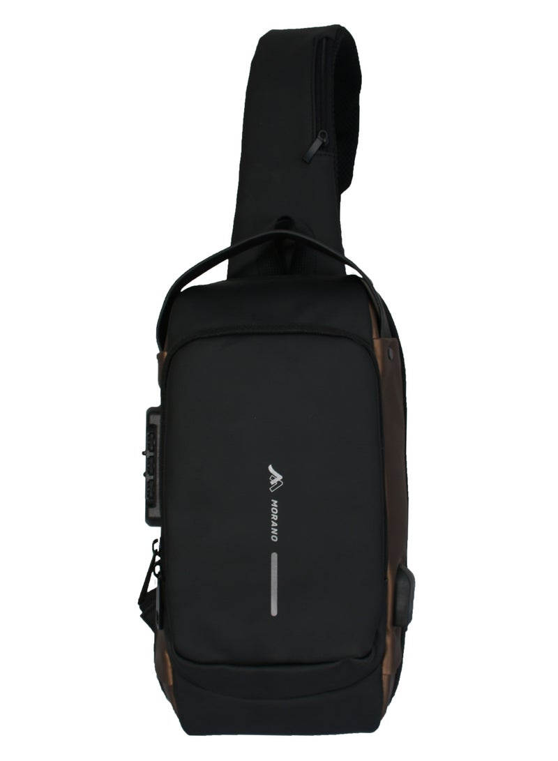MORANO Morano Anti-theft Waterproof Wear-Resistant Crossbody Bag USB Charging Port Combination Lock Lightweight Backpack Perfect for Travel - Image 2