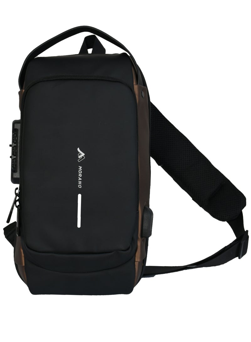 MORANO Morano Anti-theft Waterproof Wear-Resistant Crossbody Bag USB Charging Port Combination Lock Lightweight Backpack Perfect for Travel - Image 1