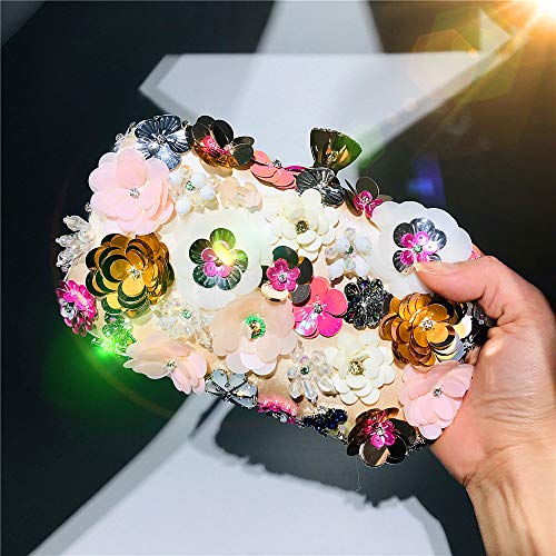 Zebrum Womens Evening Clutch Bag Designer Evening Handbag Hand Bag,Lady Party Wedding Clutch Purse (Flower beaded-Gold) - Image 3