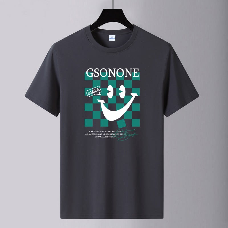 2025 Men'S Round Neck Cotton Short Sleeve T-Shirt Youth Fashion Printed Loose Large Size Trendy Versatile T-Shirt - Image 1