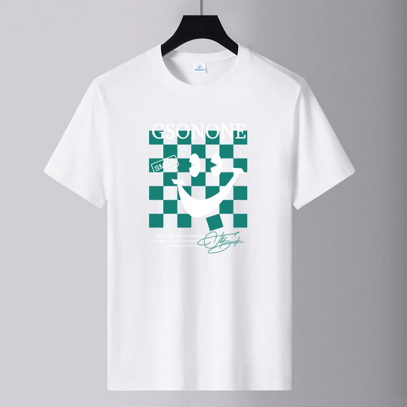 2025 Men'S Round Neck Cotton Short Sleeve T-Shirt Youth Fashion Printed Loose Large Size Trendy Versatile T-Shirt - Image 2