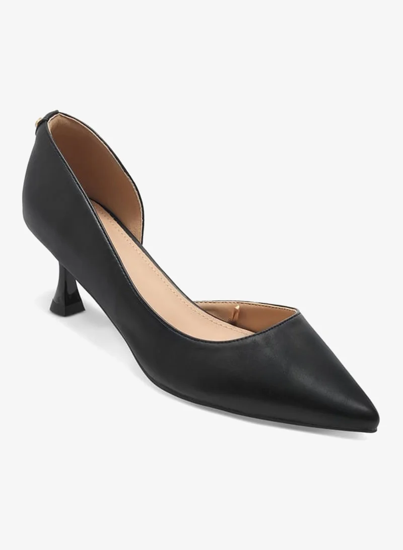 Flora Bella By Shoexpress Solid Pointed Toe Sandals with Flared Heels
