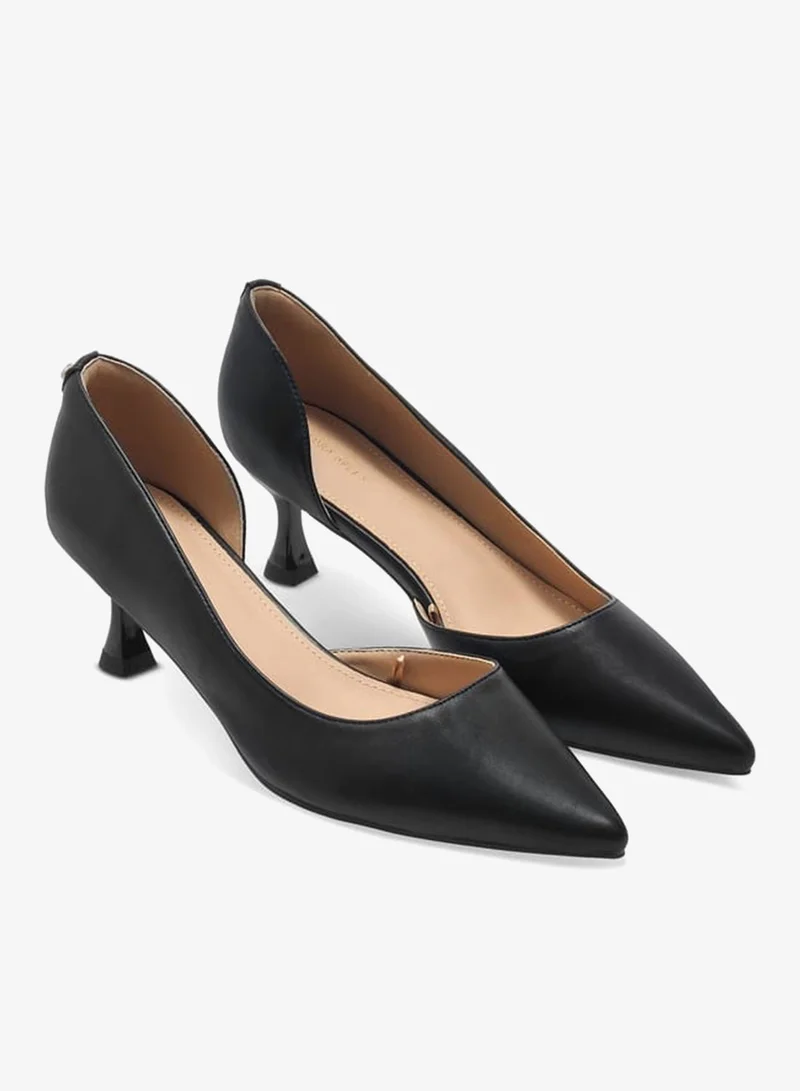 Flora Bella By Shoexpress Solid Pointed Toe Sandals with Flared Heels