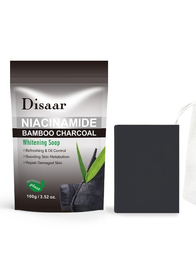 Disaar Niacinamide Bamboo Charcoal Whitening Soap 100 g - Image 1