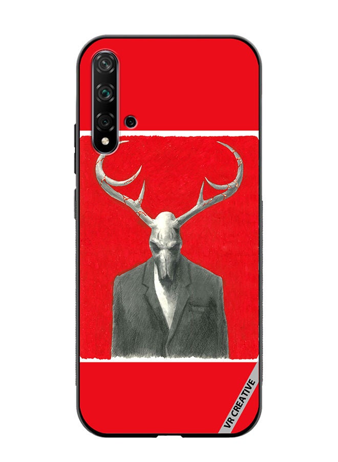 VR CREATIVE Protective Case Cover For Huawei Nova 5T The Deer Skull In A Costume Red Design Multicolour - Image 1