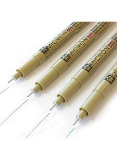 Pigma Pigma Sakura Pigma Micron - Pigment Fineliners - Pack of 4-005 (0.2mm) - Black, Blue, Red, and Green 