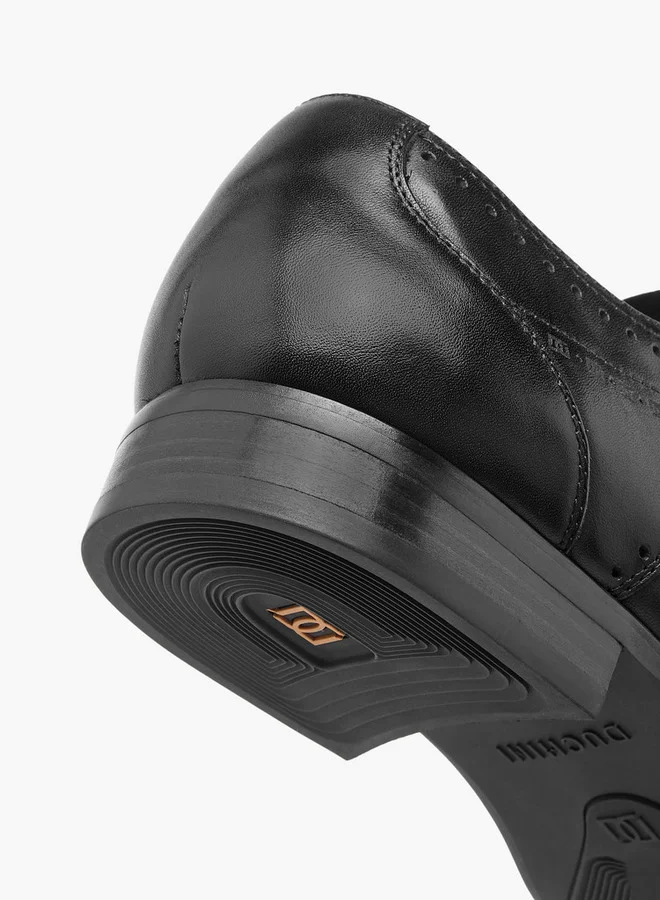DUCHINI Men's Cutout Detail Derby Shoes with Lace-Up Closure
