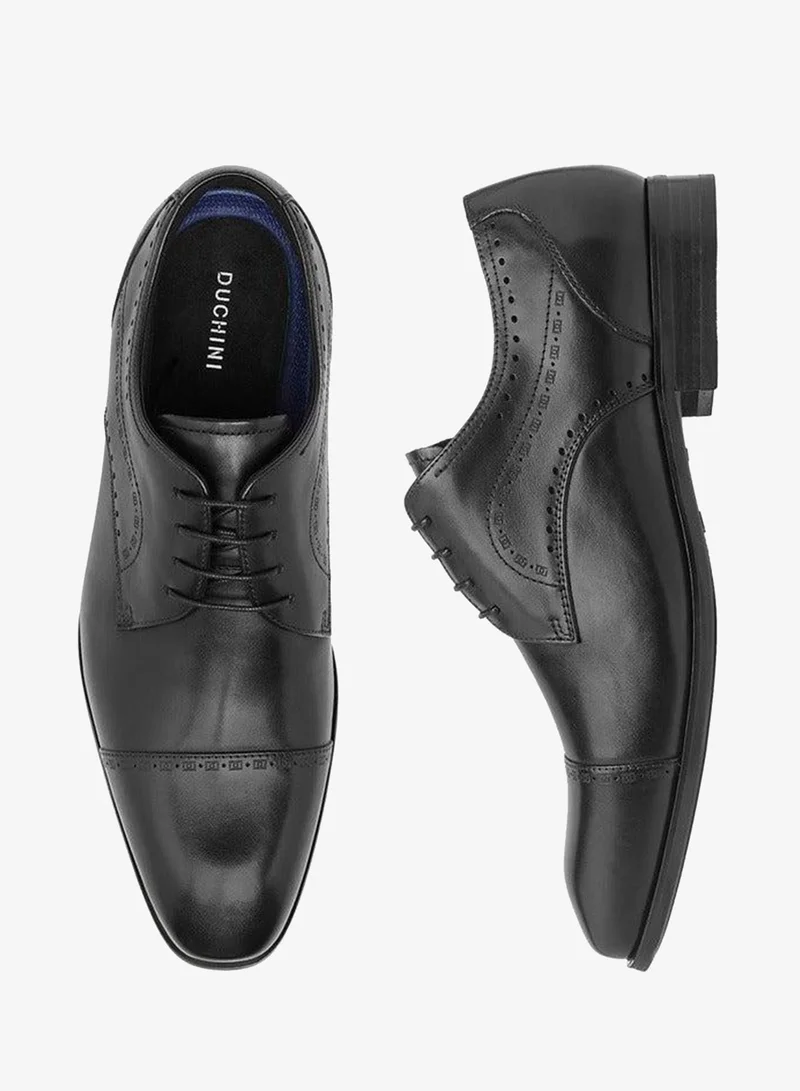 دوتشيني حذاء ديربي رجالي بتفاصيل مقصوصة وإغلاق برباط