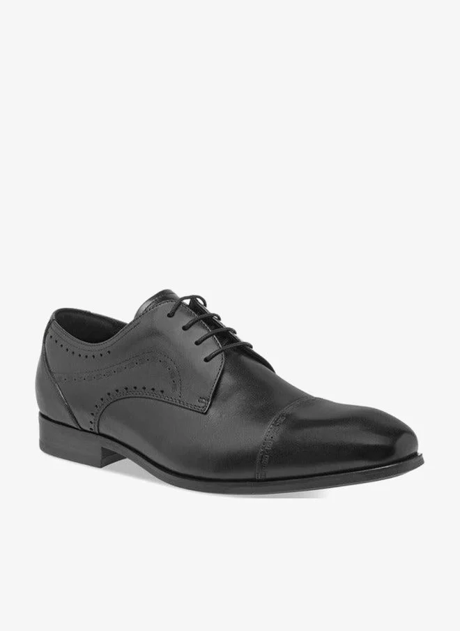 DUCHINI BLACK Men's Cutout Detail Derby Shoes with Lace-Up Closure for Men | Best Price UAE