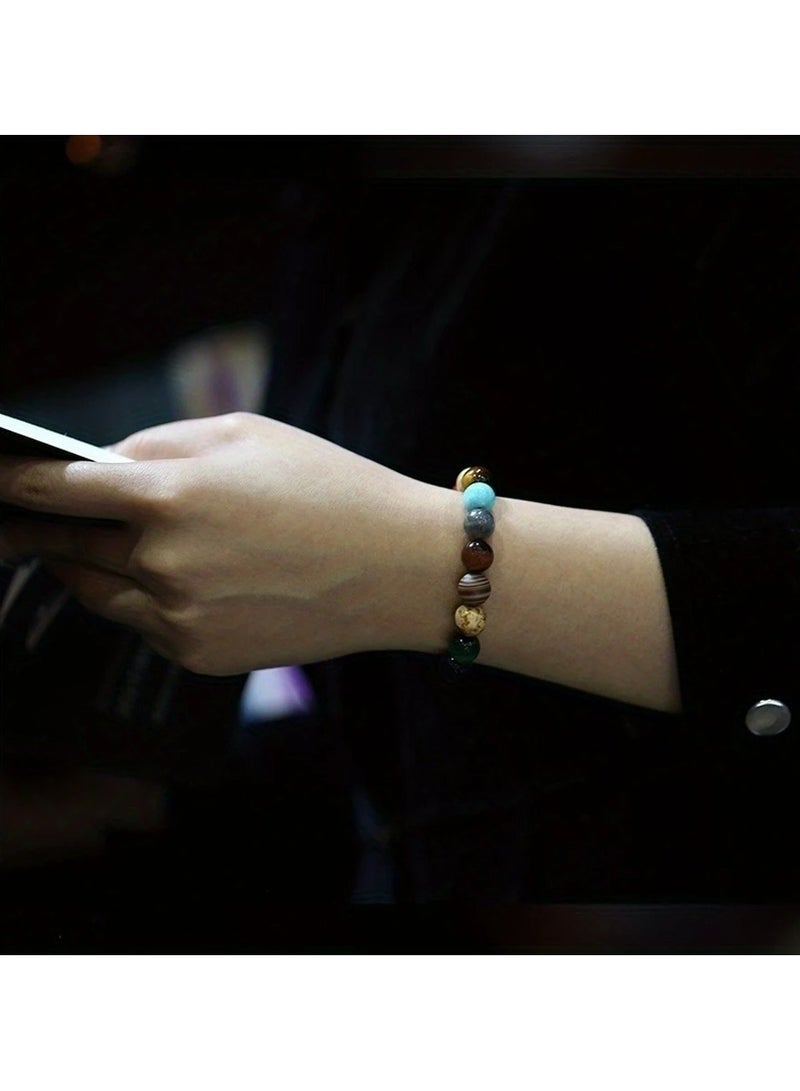 Solar System Beaded Bracelet – Natural Stone Planet Design for Men and Women - Image 3