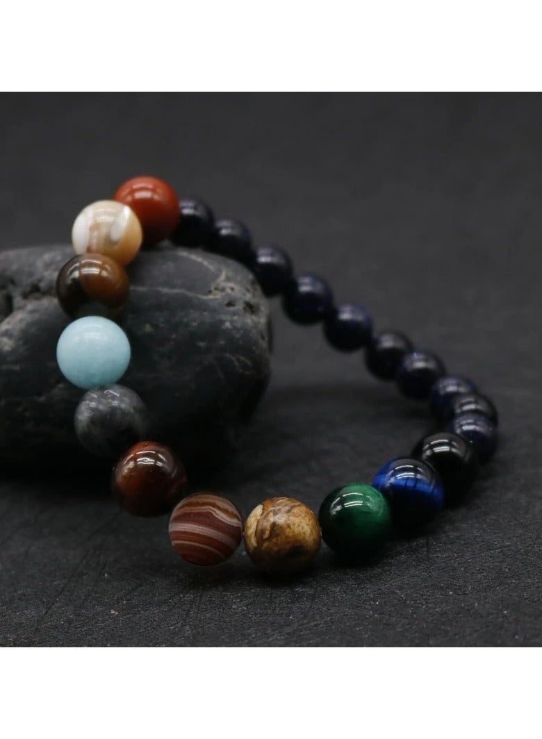 Solar System Beaded Bracelet – Natural Stone Planet Design for Men and Women - Image 4