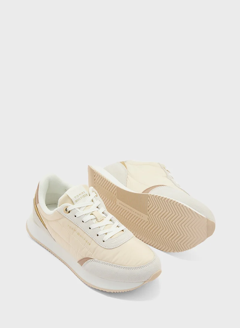 تومي هيلفيغر Logo Detail Lace Up Low Top Sneakers