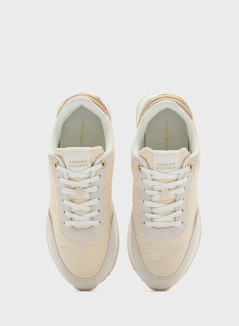 تومي هيلفيغر Logo Detail Lace Up Low Top Sneakers
