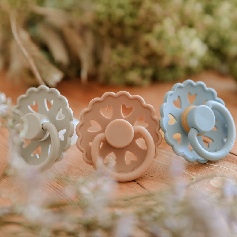 FRIGG Andersen Fairytale Natural Rubber Baby Pacifier | Made in Denmark | BPA-Free (Cream/Stone Blue, 0-6 Months) - Image 5