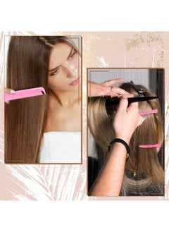 Patelai 27 Pieces Hair Braiding Hair Parting And Selecting Hair Sectioning Ring For Braiding Curling Installation Of Human Hair Extensions Pintail Rat Tail Comb Wide Teeth Sectioning Hair Clip (Pink Black)  - Image 5