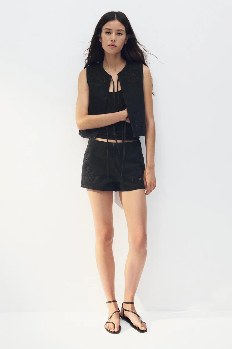H&M Broderie anglaise denim shorts
