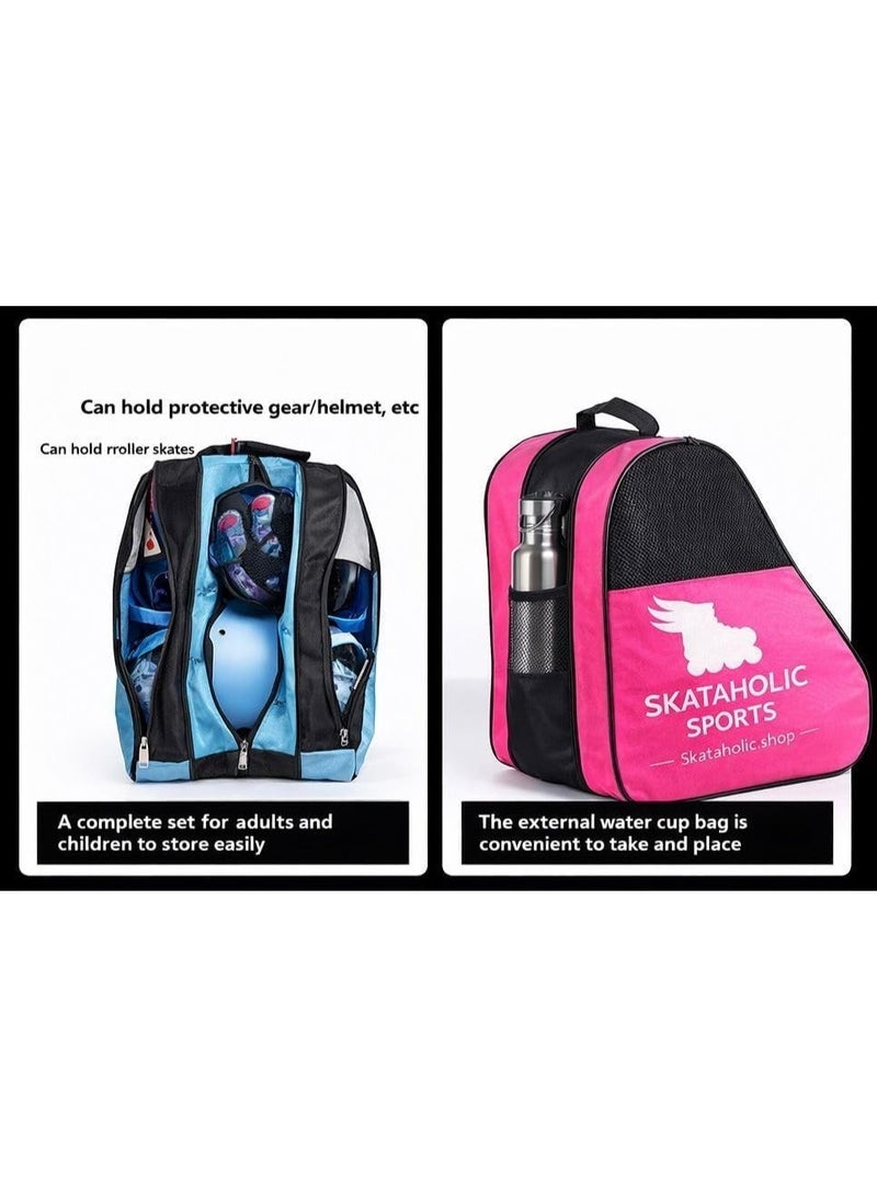 Roller Skate Bag, Skataholic Premium Inline Skate Carry Bag – Durable Roller Skate Travel & Storage Bag – Fits Most Inline Skates – Adjustable Straps & Zippered Compartments - Image 4