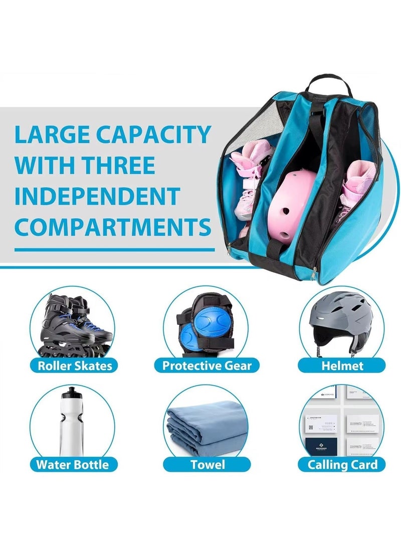 Roller Skate Bag, Skataholic Premium Inline Skate Carry Bag – Durable Roller Skate Travel & Storage Bag – Fits Most Inline Skates – Adjustable Straps & Zippered Compartments - Image 3