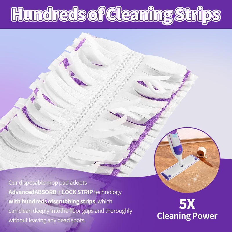 Vowanop Power Mop Pads Compatible with Swiffer Power Mop, Disposable Mopping Pads Refills for Cleaning Multi-Surface Wood Floor Replacement Pads, 10 Count - Image 3