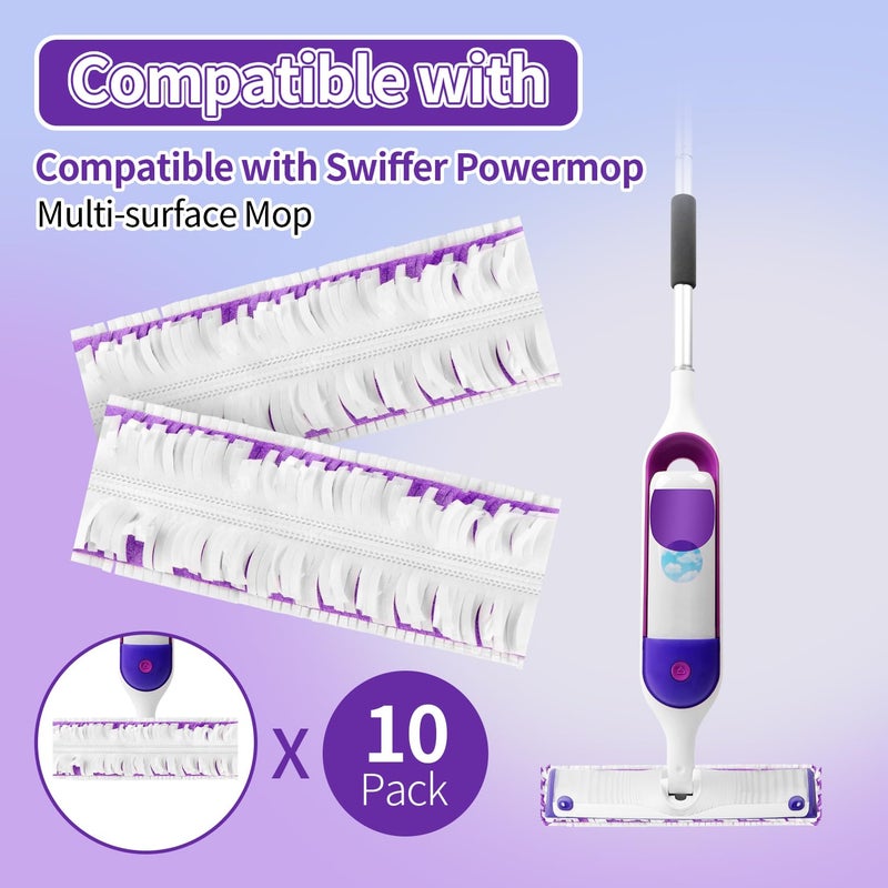 Vowanop Power Mop Pads Compatible with Swiffer Power Mop, Disposable Mopping Pads Refills for Cleaning Multi-Surface Wood Floor Replacement Pads, 10 Count - Image 2