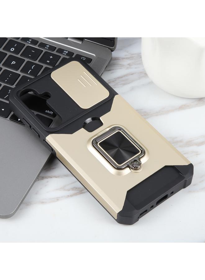 S-TOP Case For Samsung Galaxy A35 Camera Shield Card Slot PC+TPU Phone Case - Image 2