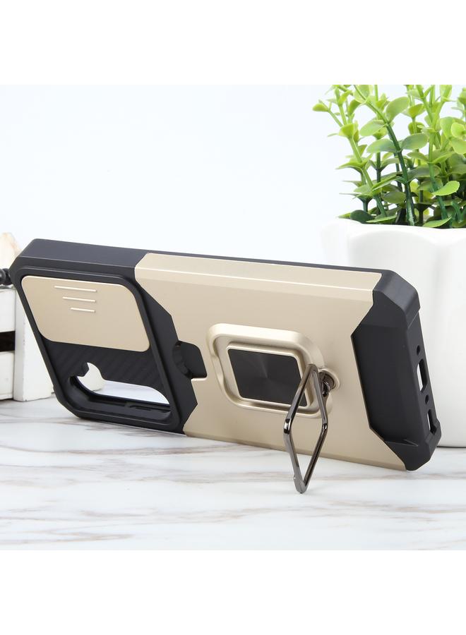 S-TOP Case For Samsung Galaxy A35 Camera Shield Card Slot PC+TPU Phone Case - Image 5