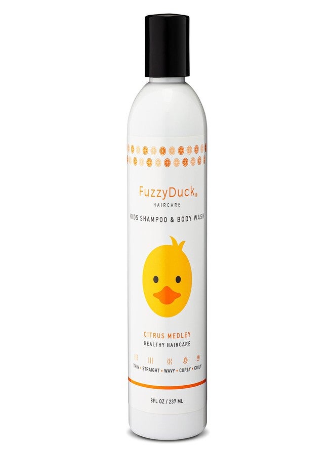 FuzzyDuck Kids Tear Free Shampoo & Body Wash - Natural Hair Products for Kids Made with Aloe, Sea Botanicals & Honey, Boost Moisture & Manageability for All Hair Types (Citrus Medley, 8oz) - Image 1