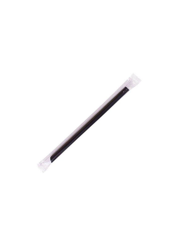 SKP Plastic Black Juice Straws 10 mm Individually Wrapped (100 Straws) 