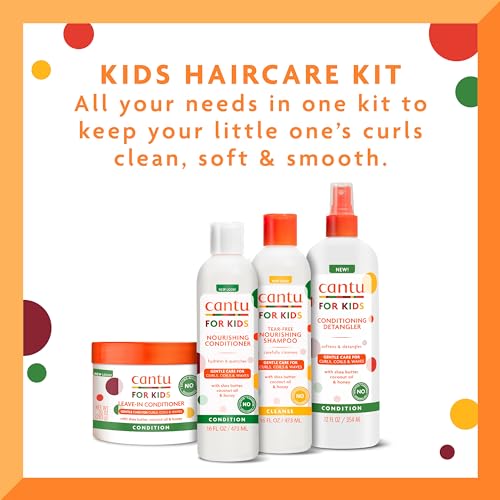 Cantu Care for Kids Haircare Regimen Set with Large Size Shampoo + Conditioner + Detangler + Leave-In Conditioner (Pack of 4) - Image 2