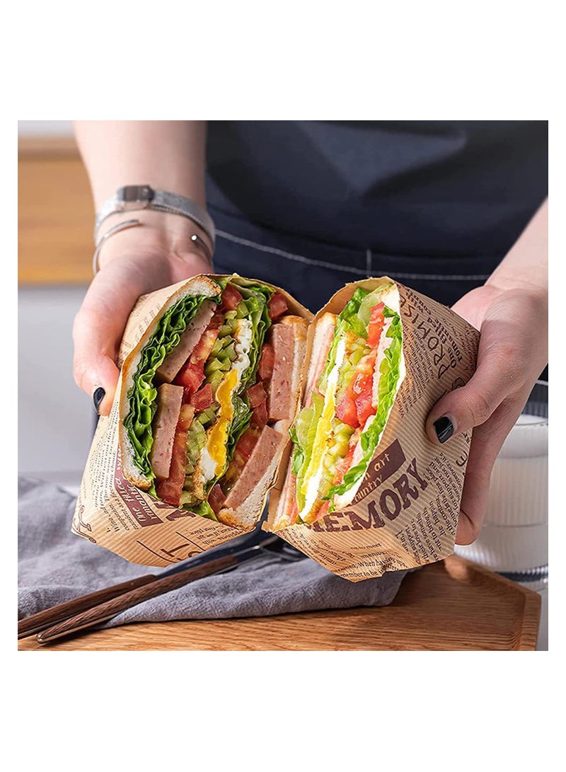 Excefore 100 Sheets Bread Sandwich Burger Fries Food Grade Oil Proof Paper Grease Paper Greaseproof Wrappers Wrapping Baking Tools Gift Wrapping Tissue 18x18cm - Image 4