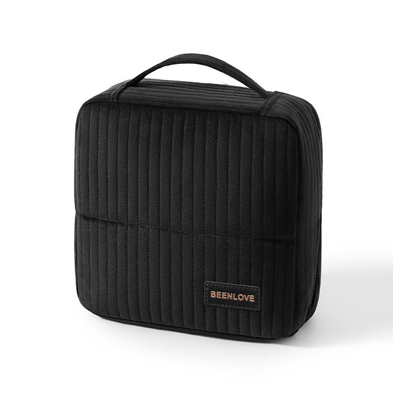 New Dutch Velvet Cosmetic Bag with Multi-Pockets, Stand-up Design, Large Capacity, Portable - Image 5